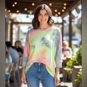 NWOT Vibrant Tie-Dye Long Sleeve Top